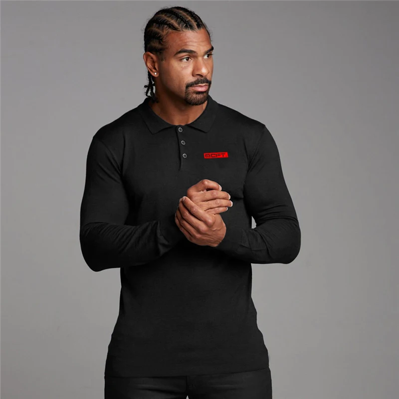 Fashion Men Polo Shirt Men's Business Work Brand Casual Cotton Male Top Tees Autumn Long Sleeve Turn-down Collar Polo Shirt