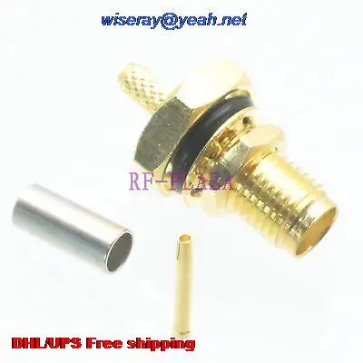 

DHL/EMS 200pcs Connector SMA female jack bulkhead crimp RG174 RG316 LMR100 cable O-Ring -A3