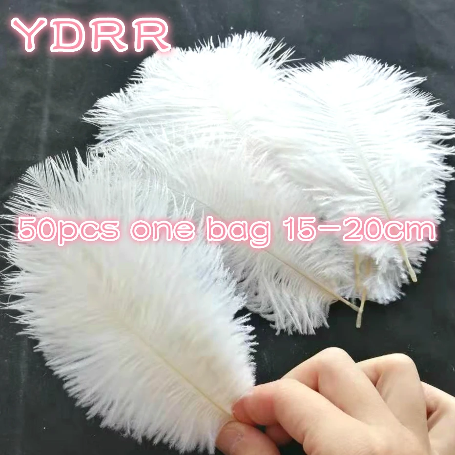 

bulk white feathers factory price 15-20cm ostrich feather good quality wedding feather plumes for bridal bouquet decorations