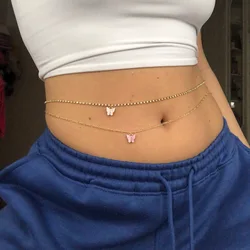 European And American Personality Fashion Diamond Chain Waist Ornaments Simple Sexy Sweet Pendant Double Waist Chain Women