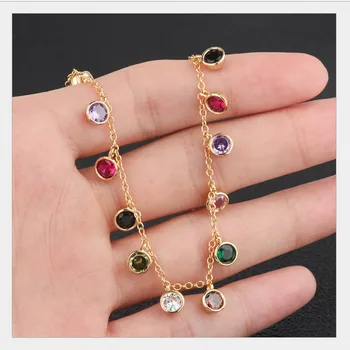 

1011 Gold Plated Trendy Luxury Multicolor Zirconia Full Mirco paved Statement Choker Necklace N8002