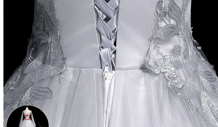 It's YiiYa Wedding Dress Long Sleeve Gray Wedding Dresses Appliques Beading Bridal Gowns Long Vestidos De Novia OY216
