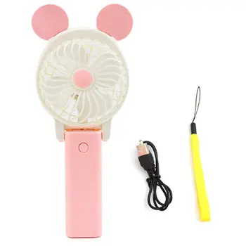

Foldable Portable Hand USB Fan Battery Operated Handheld Mini Fan Cooler with Strap Cartoon Cooling for Outdoor Travel