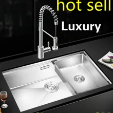 Квартира роскошный vogue кухня ручная раковина одинарная мойка 304 нержавеющая сталь Горячая 70x43 см