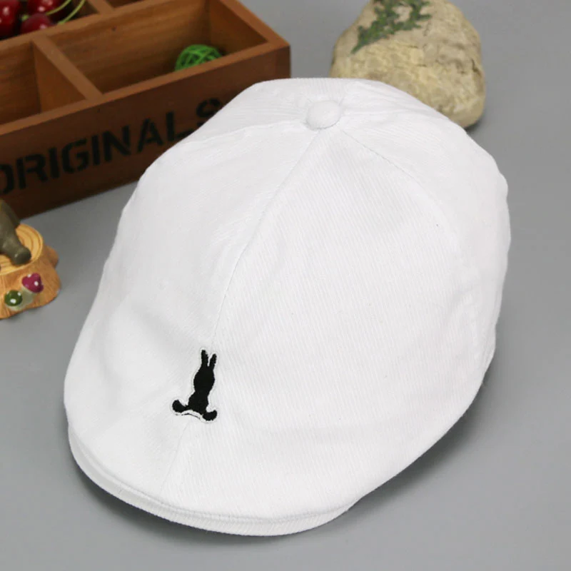 style1 white Детский хлопоковый берет; модная кепка для мальчиков; сезон осень-весна; сетчатый берет в полоску - Цвет: style1 white