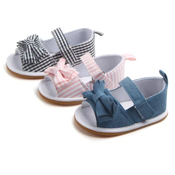 

2020 Infant Baby Sandals Cute Sandals For Girls Bowknot Toddler First Walker Crib Shoes Breathable Anti-Skid Rubber Sole Flats