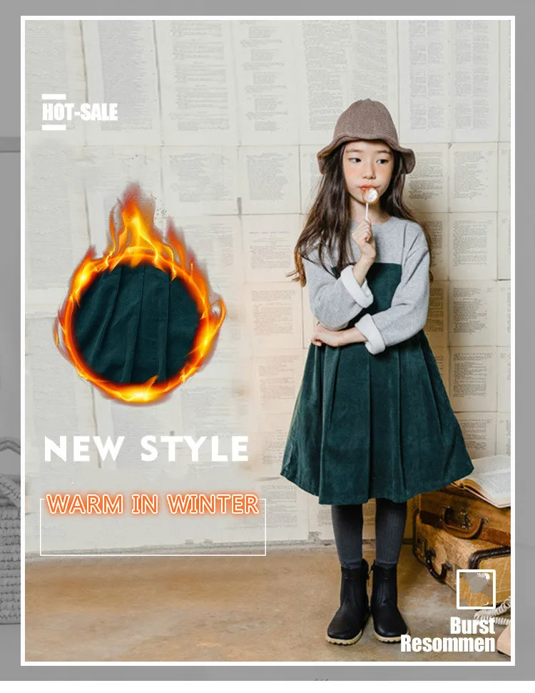 Зимнее платье для девочек, корейское бархатное платье-пачка принцессы с длинными рукавами для подростков, детское праздничное платье для девочек, костюм Эльзы для 4, 5, 6, 7, 8, 9, 10, 11 лет