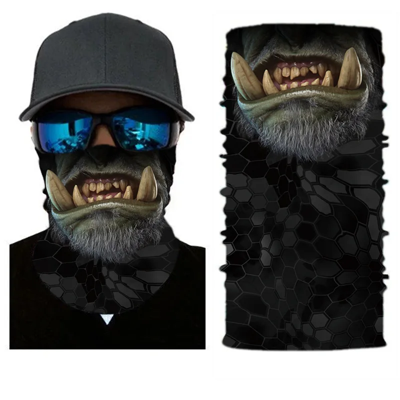 Высокие эластичные 3D бесшовная бандана для велосипедистов Skull, Для мужчин Для женщин Головные уборы буфами маска для лица головной платок Пеший туризм, магические банданы, Балаклава - Цвет: M23