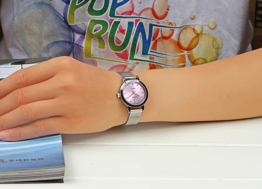 Mode décontracté femme montre résistant à l'eau femme montre-Bracelet en acier inoxydable dames Quartz Bracelet montre fille cadeau_voghion.com