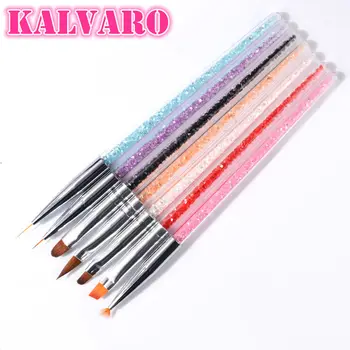 

7Pcs Builder Painting Nail Art Brush Pen Tools Set UV Gel Acrylic Crystal Design Painting Drawing Carving Pull Pen Tool Set