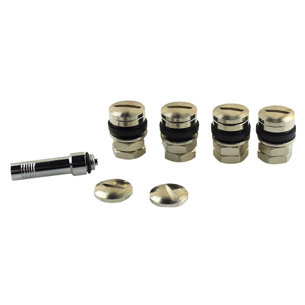 4 Piece Stealth Hidden Valve Stems With Caps For Tire Wheel Rim Car