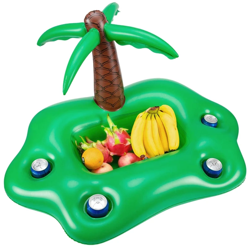 

Summer Pool Inflatable Cup Holder Water Party Ice Bar Swimming Pool Float Beer Beverage Cooler Pvc Inflatable Floating Bar Tray