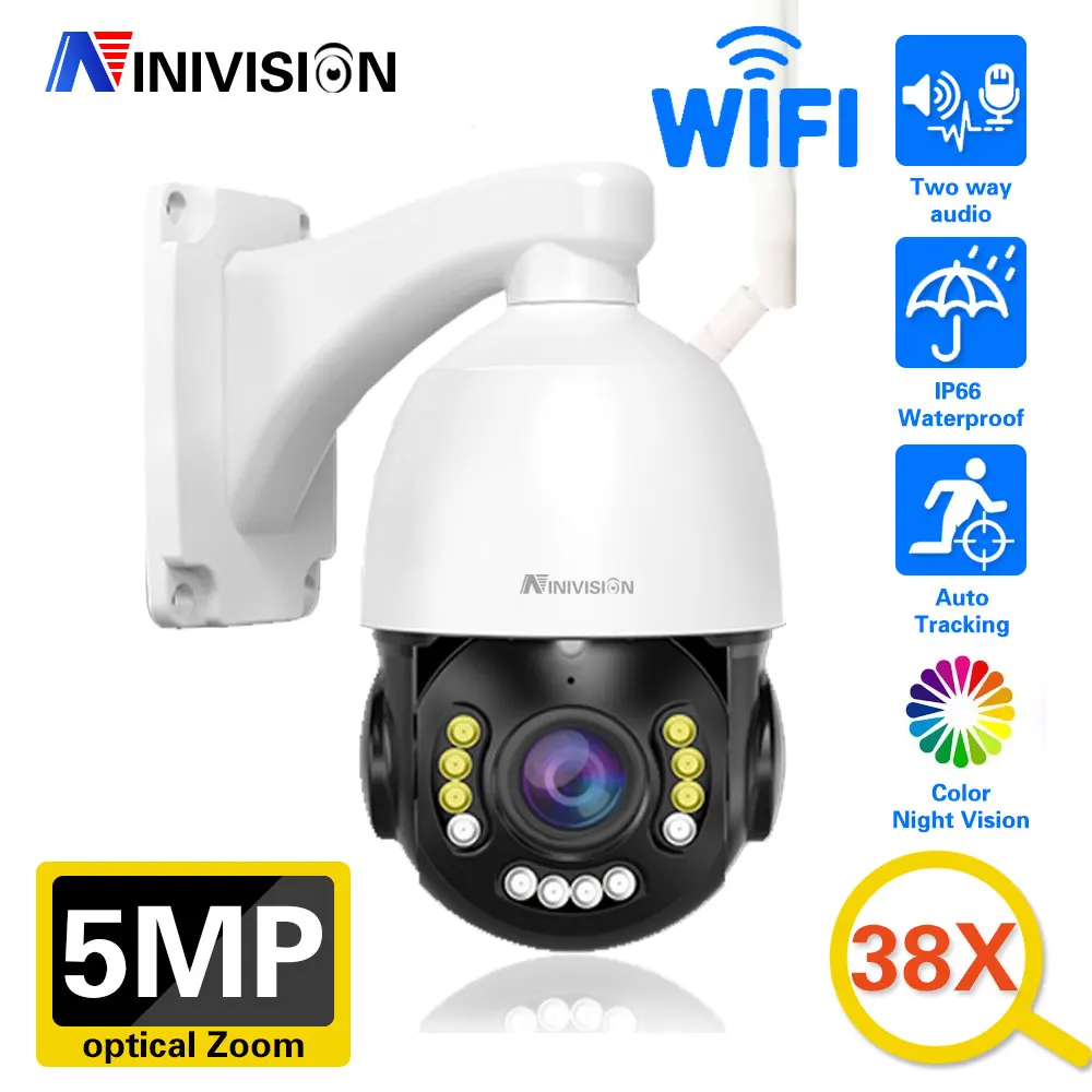 38X 5Mp Monitoraggio Automatico Telecamera Ptz Smart Life Telecamera Ip Wifi Telecamera Di Sicurezza Bullet Telecamera Di Sorveglianza Cctv Con Audio 