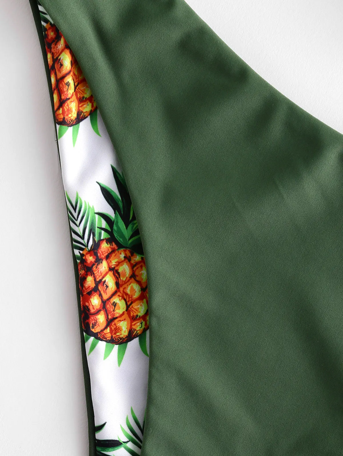 ZAFUL Women Reversible Pineapple Print Racerback Bikini Swimwear Scoop Neck Tropical Bikini Sets Solid Color Two Pieces Swimsuit ZAFUL Women Reversible Pineapple Print Racerback Bikini Swimwear Scoop Neck Tropical Bikini Sets Solid Color Two Pieces Swimsuit