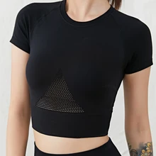 Nepoagym женский бесшовный укороченный топ с коротким рукавом спортивная футболка для занятий йогой топы для спортзала женские тренировочные рубашки для женщин