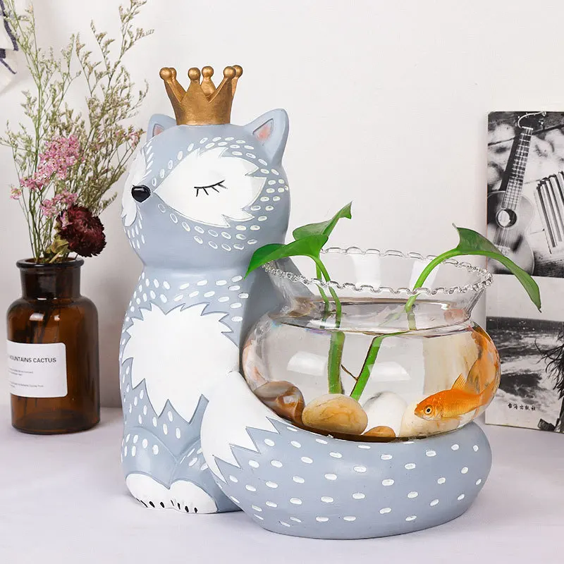 

Betta Goldfish Mini Fish Bowl Ecology Glass Portable Desktop Aquarium Mini Nano Fish Tank Office Decoration