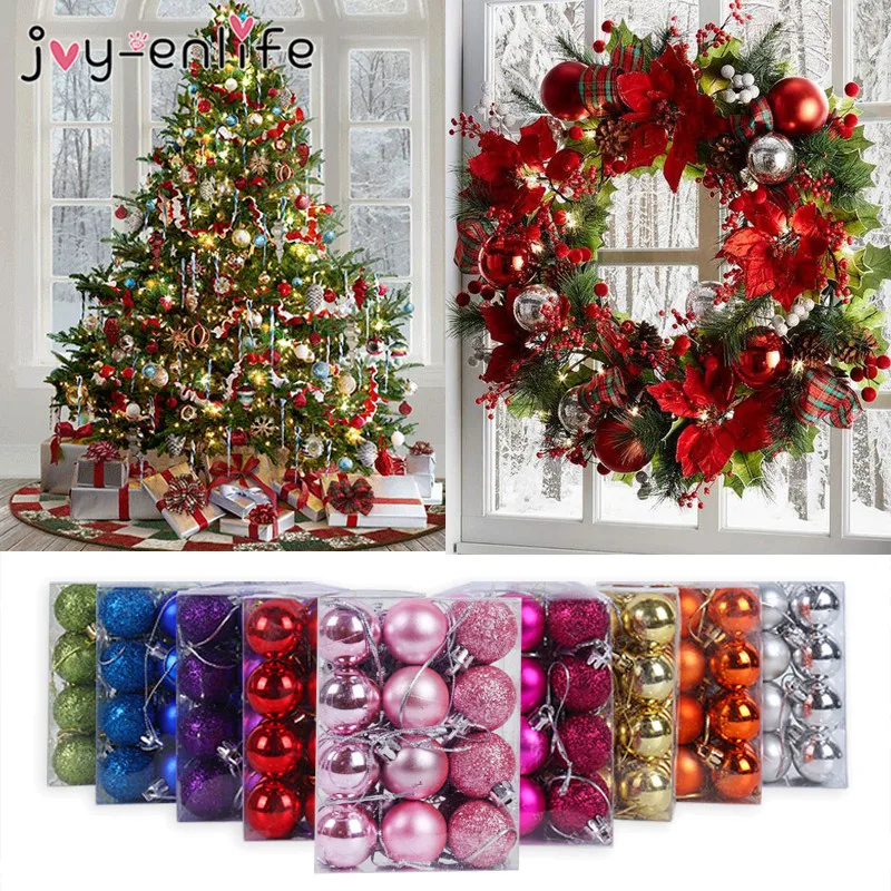 24Pcs Christmas Tree Balls Hanger Baubles Xmas Tree Hanging Ornament Gifts Decor 