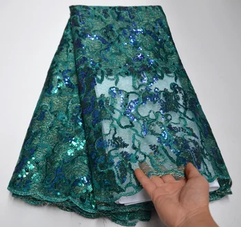 

Nigerian Sequins Lace Fabrics 2020 Chiffon Nigerian Lace Fabrics Embroidery African Tulle French Lace Materials For Women TG8-87