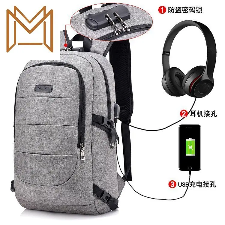 

Both Shoulders Package Leisure Time Backpack Personality Student Bag Usb Travel Capacity Computer Package