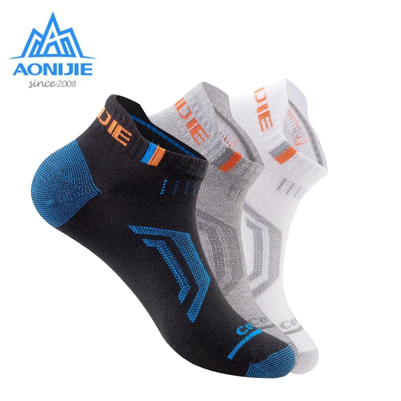 

AONIJIE 3 Pairs Socks Low Show Compression Sock Breathable Quick Drying For Outdoor Marathon Camping Hiking Trail Running E4101