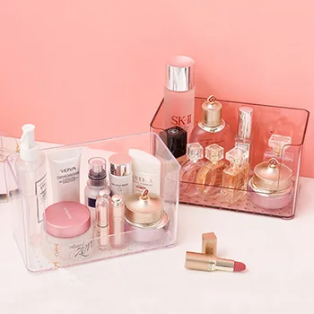 

Creative Non-perforated Cosmetics Storage Box Large Openings Bathroom Kitchen Transparent Wall-mounted Case Mask Storage Box
