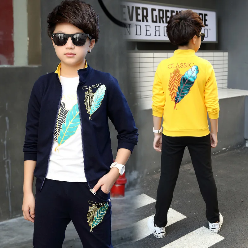 

CHILDREN'S Garment BOY'S Autumn Clothing Set 2020 New Style Big Kid Handsome Fashion Clothing Three-piece Set Korean-style Fashi