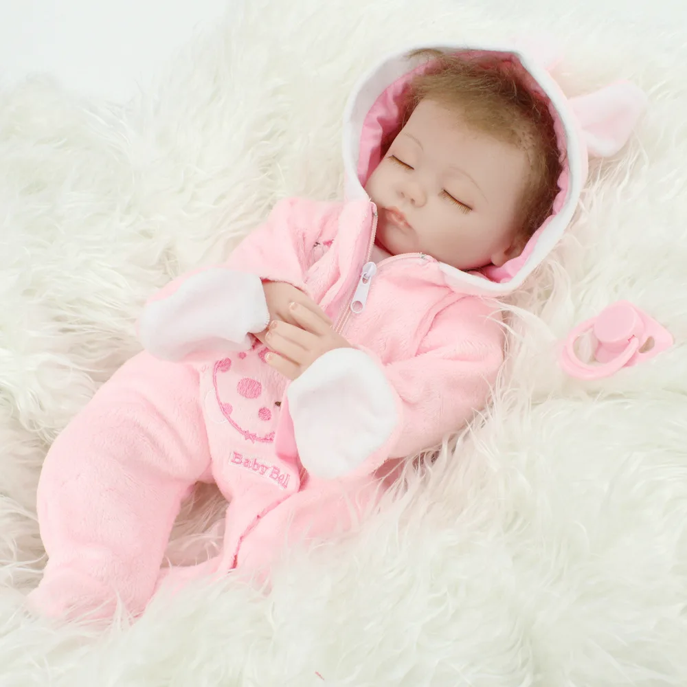 Reborn Baby 45 см Детские куклы Reborn реалистичные спящие детские игрушки ткань тело реалистичные силиконовые куклы для младенцев Playmate Игрушки для детей подарок - Цвет: Reborn Baby