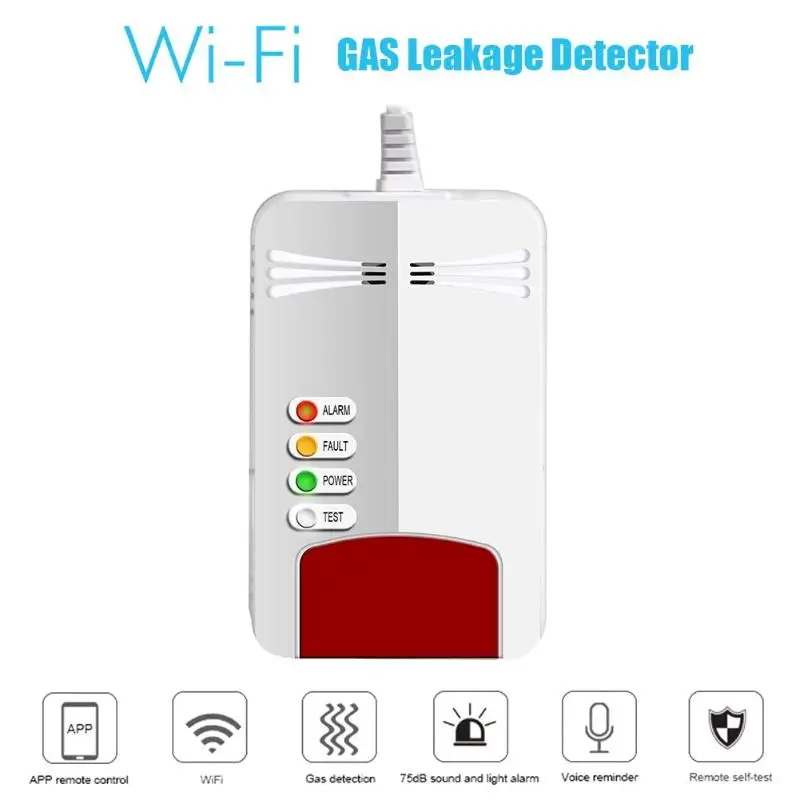 

Wireless Wifi GAS Detector Alarm For Tuya smart life app control Natural Leak Combustible Gas Detector works independent