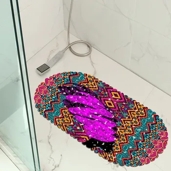 

African Women's Bathroom Mat Shower Room Mat Non-Slip Mat Suction Cup Floor Mat Hot Spot Hair