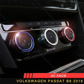 

CARMANGO for VW Volkswagen Passat B8 2017-2019 Car Styling A/C Button Switch Knob Cover Trim Frame Sticker Interior Accessory
