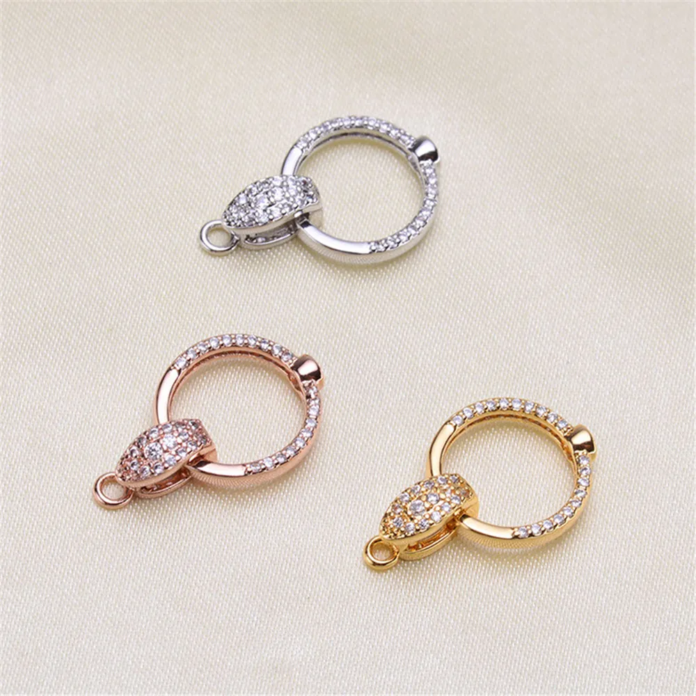

Clasps For Jewelry Making Fastening Accessories 925 silver plating Cubic Zirconia Clasps For DIY Pearls Necklace Bracelet Clasp