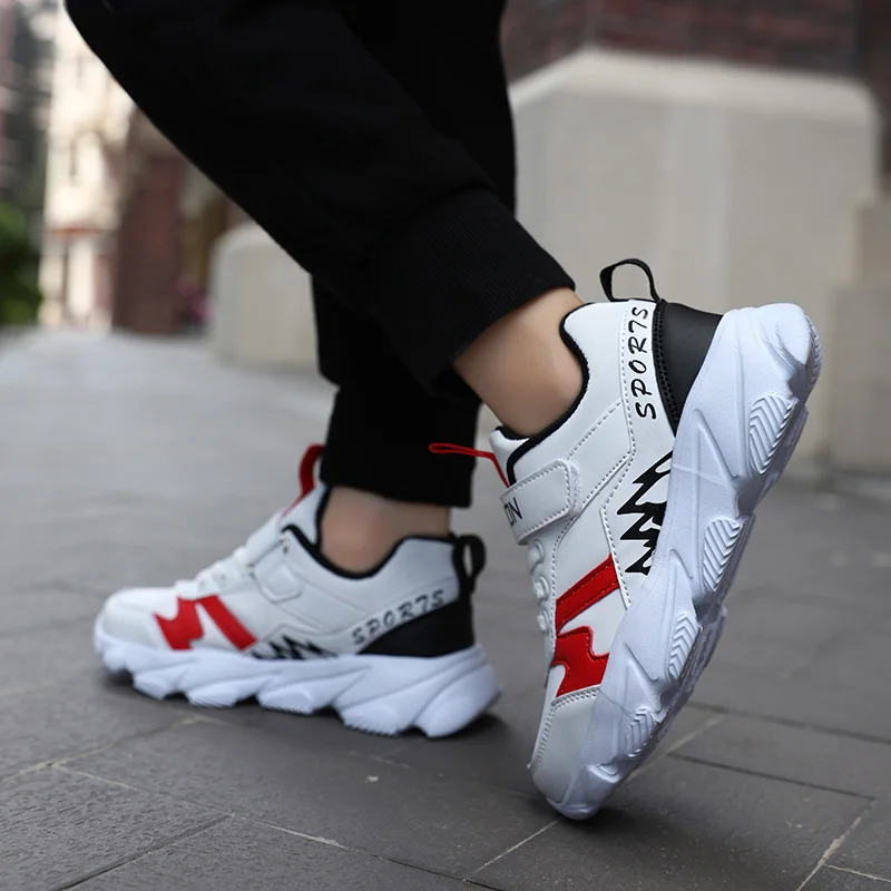 Super Cool Kids Boys Shoes For Sneakers Fashion Red Kids Boy Sport Shoes Outdoor Teenage Trainers Light Children Running Shoes