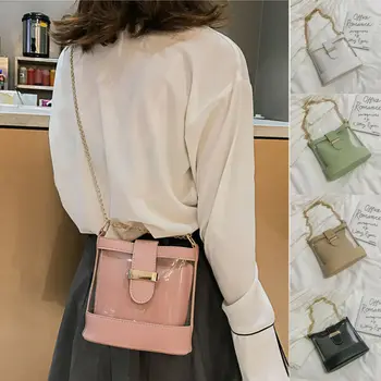 

Women Transparent Shoulder Bag Clear Summer Chain Handbag Pvc Mini Jelly Tote US Chain Jelly Bag Tote Handbag Messenger
