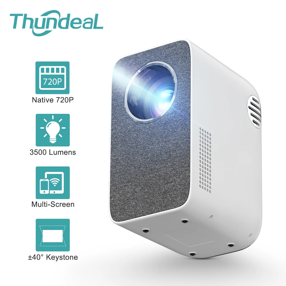 ThundeaL TD855 HD Projector 3500 Lumen ±40° Keystone WiFi Multiscreen Mini Projetor for 1080P Videos 3D Home Cinema Beamer