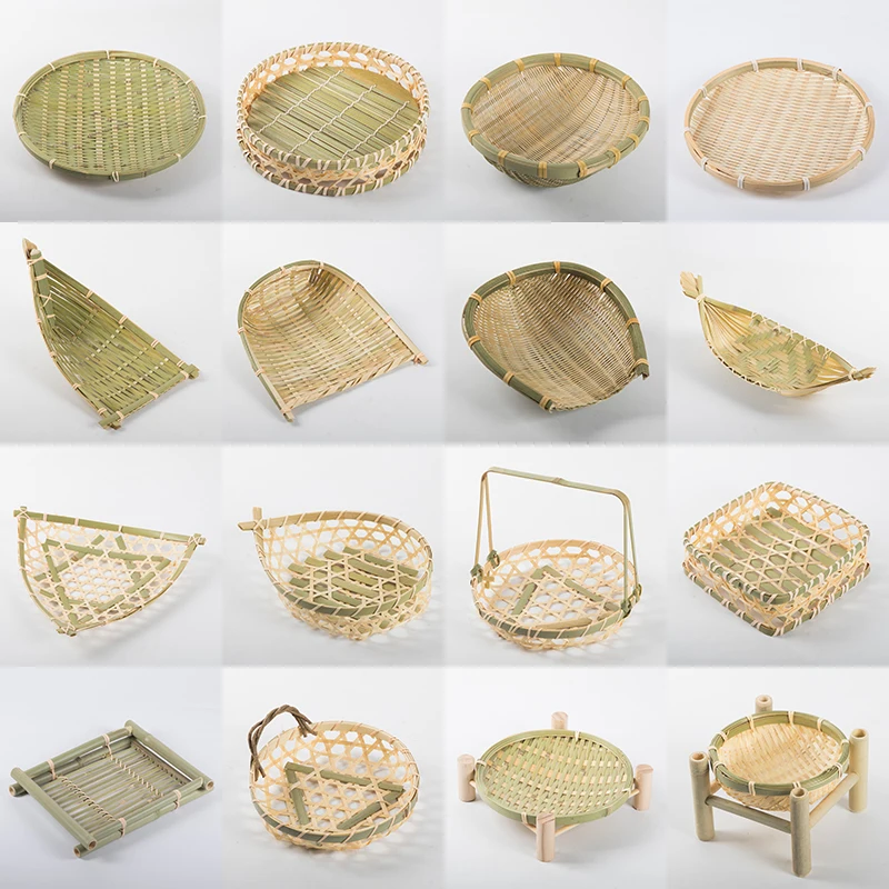 

Sieve Storage Baskets Fruit Baskets Snack Trays Farmhouse Woven Round Dustpan Storage Storage Organizer food storage