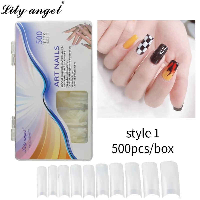 Lily Angel 500 шт./кор. изысканные высокопрозрачные белые Типсы для дизайна ногтей полное покрытие маникюрные инструменты - Color: white