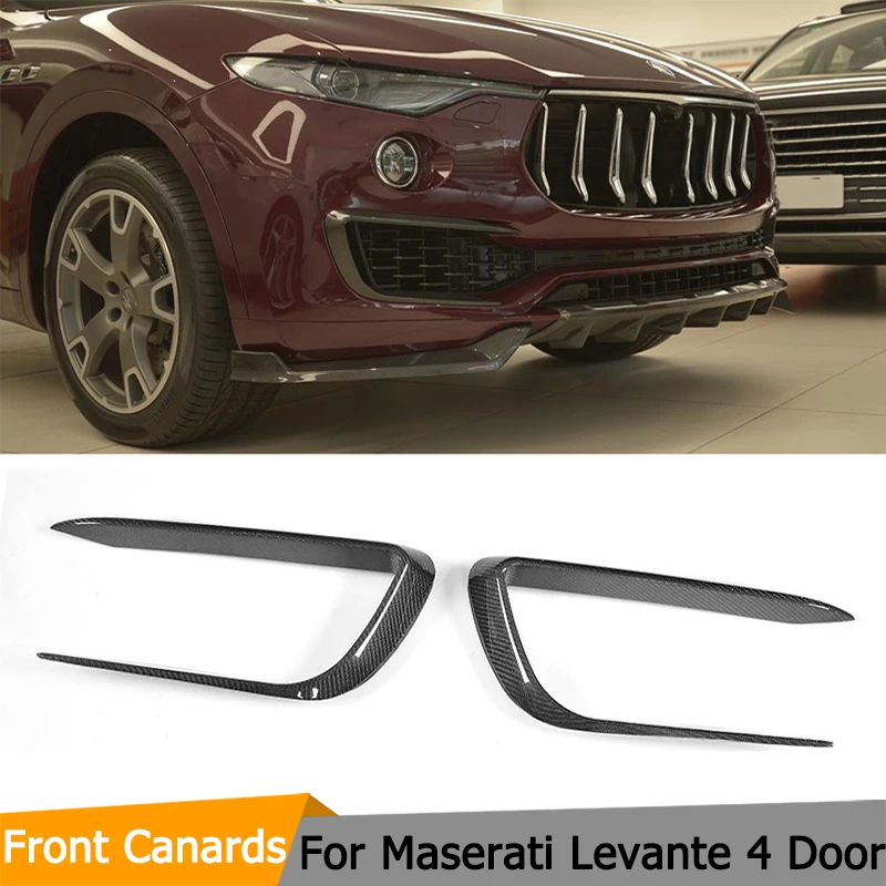 Carbon Fiber Car Front Bumper Vents Fog Lamp Trims for Maserati Levante 4-Door 2016 2017 Canards Splitters | Автомобили и
