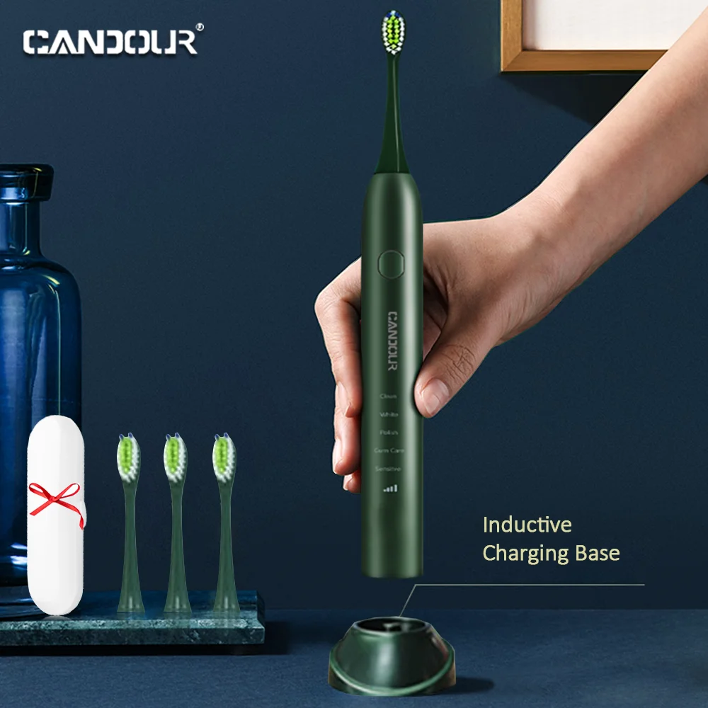 CANDOUR CD-5133 electric toothbrush Rechargeable Sonic Toothbrush Automatic with 16pcs Replacement Brush Head ipx7 waterproof CANDOUR CD-5133 electric toothbrush Rechargeable Sonic Toothbrush Automatic with 16pcs Replacement Brush Head ipx7 waterproof