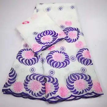 

Latest Party Dress Material Set 5Y African Cotton Lace Fabric With 2Y Swiss Voile Fabric YCV103