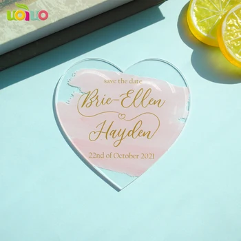 

custom printing heart shape acrylic card wedding save the date cards,invitation cards(color and content could be custom)