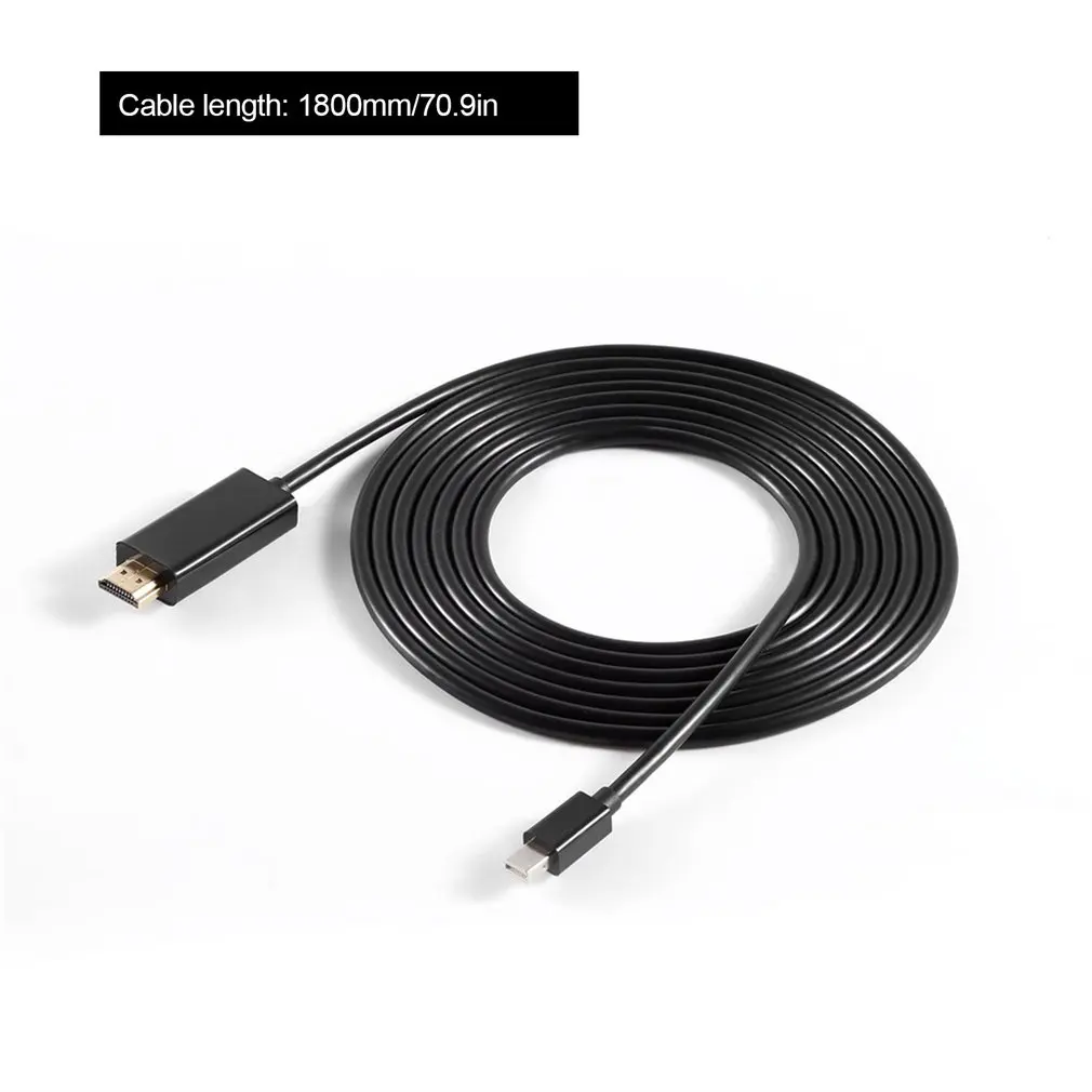 LESHP черный 4K Mini DP DisplayPort 1,2-HDMI кабель 4K с позолоченным разъемом 1,8 м 6 футов папа-папа