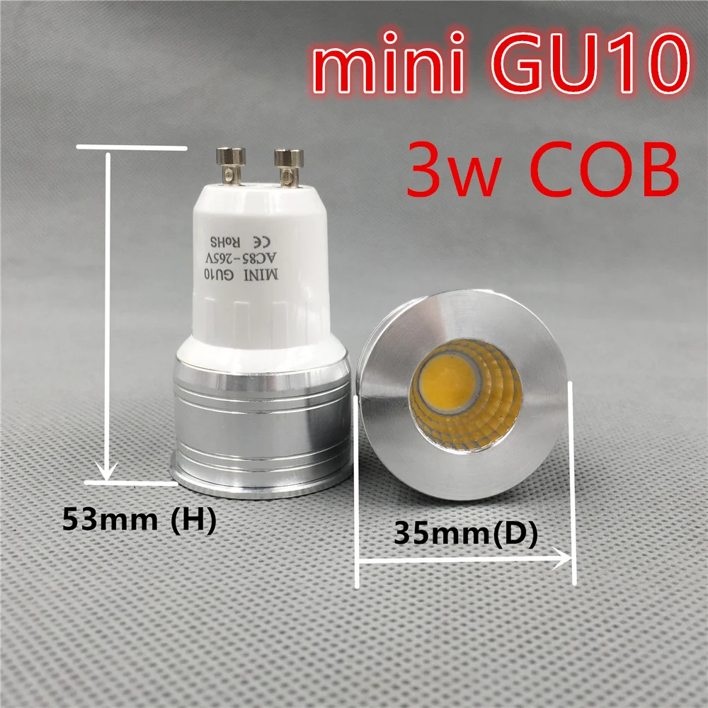 Светодиодный GU10 COB мини MR16 MR11 3w 35 мм с регулируемой яркостью 2700k теплый белый день