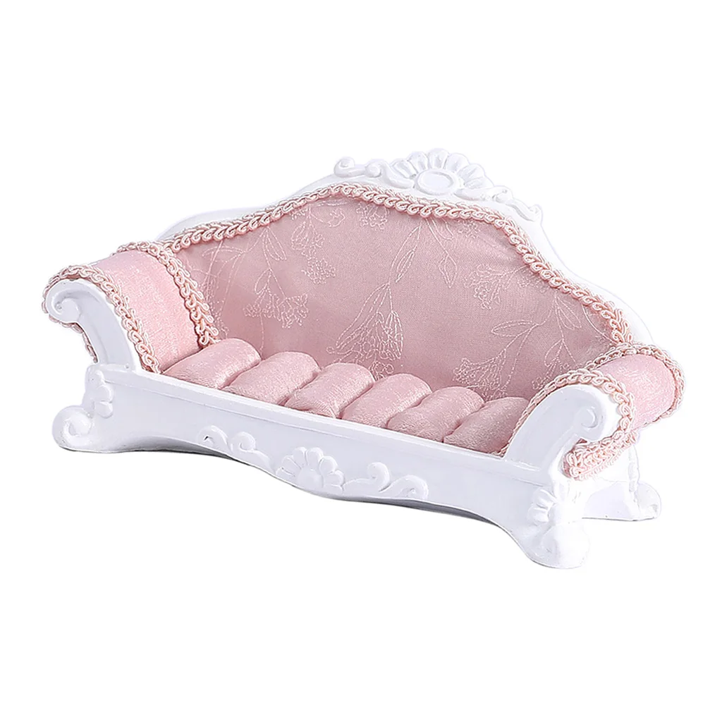 Pink Lace Sofa Shape Ring Earring Studs Jewelry Display Storage Showcase