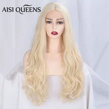 Aisi queen синтетический парик на кружеве длинные волнистые свободные части блонд натуральные волосы для черных и белых женщин термостойкий парик для косплея