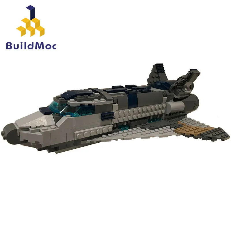 

Buildmoc Space 8784 Shuttle Rocket Building Blocks City Shuttle satellite Astronaut figure man Bricks set Children Toys gift