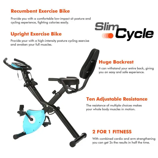 Folding 10 Levels Magnetic Resistance Upright Exercise Bike With Backrest Pad Bike Home GYM Equipment  https://gymequip.shop/product/folding-10-levels-magnetic-resistance-upright-exercise-bike-with-backrest-pad/