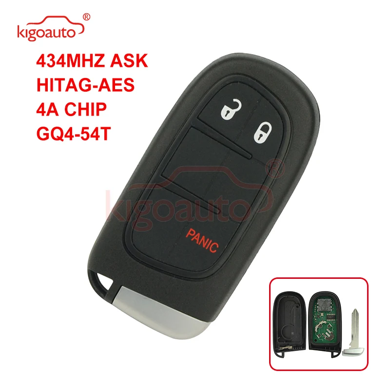 

Kigoauto 56046954 Smart Car Key GQ4-54T 2 Button with Panic 434mhz for Chrysler Dodge Jeep key