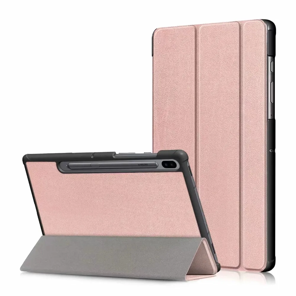 Чехол для Samsung Galaxy Tab S6 10,5 SM-T860 SM-T865 10," Смарт планшет стенд чехол для Galaxy Tab S6 10,5 чехол+ стилус+ пленка - Цвет: Rose gold