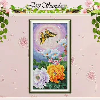

The Butterfly and Flowers(6) Counted Cross Stitch 11 14CT Cross Stitch wholesale Cross-Stitch Kit Handmade Embroidery Needlework