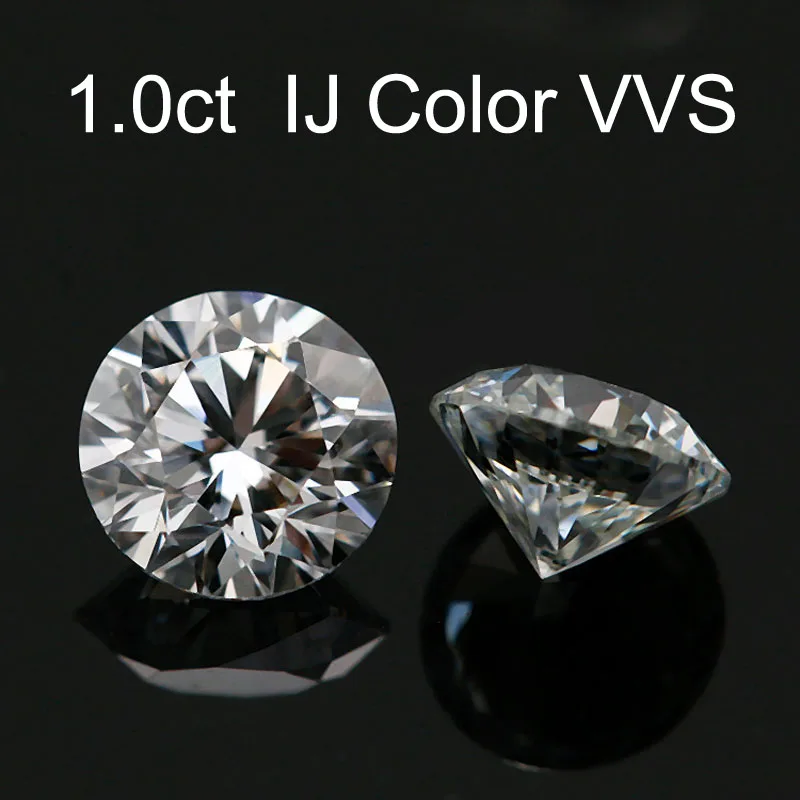 Свободные драгоценные камни Moissanite IJ цвет 1.0ct 1 карат 6 5 мм ясность VVS круглый